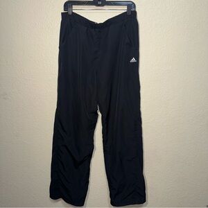 Adidas Womens Medium Black Track Pants Zip Ankle Athletic Straight Leg